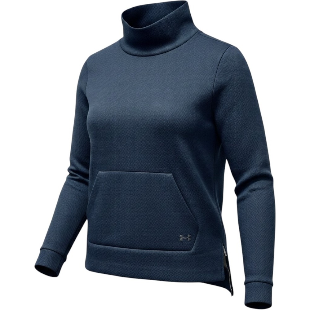 Under Armour Pullover Mock Neck Sweatshirt Pocket Women XS Athleisure Black